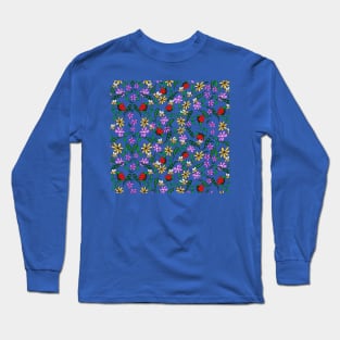 Flowers Leaves and Bees Long Sleeve T-Shirt